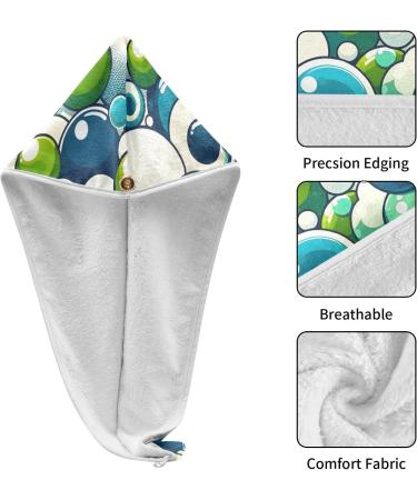 Teal Blue Round Hair Towels 2 Pack - Super Absorbent Quick Dry Turbans for Women & Girls - Buy Online on GoSupps.com