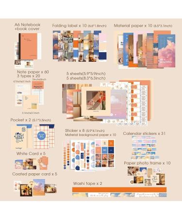 Henoyso 694 Pcs Vintage Aesthetic Scrapbook Kit - Moonlight Sunset Theme | Art Journaling Supplies for Adults, Teens, and Kids - Buy Online on GoSupps.com