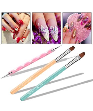 8pcs Nail Art Brush Set - Gel Polishing Tools Double-Ended Dotting Pens for Salon & DIY Manicure - Buy Online on GoSupps.com