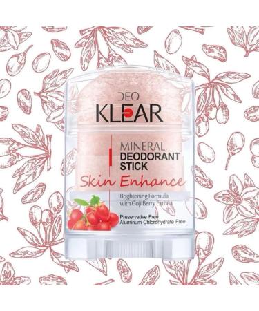  ALIBOOSTER DeOKLEAR Natural Solid Deodorant 70 g - Mineral Stick Enriched with Goji Berry - Aluminium and Paraben Free - Buy Online on GoSupps.com