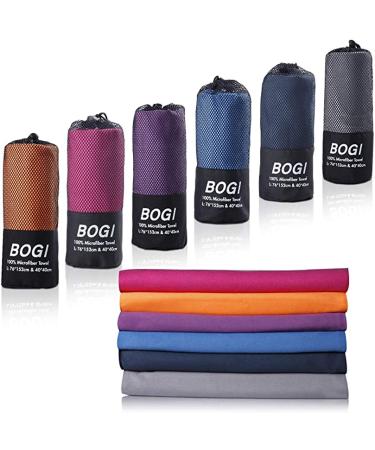 BOGI Microfiber Travel Sports Towel-Quick Dry Towel, Soft Lightweight Microfiber Camping Towel Absorbent Compact Travel Towel for Camping Gym Beach Bath Yoga Swimming Backpacking (M:40''x20''-Purple) Purple M:40''x20''
