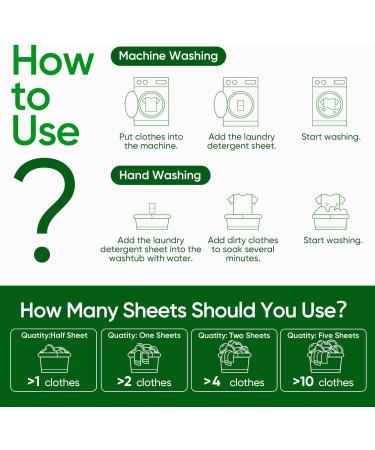 Eco-Friendly Travel Laundry Detergent Sheets - Fisroa 300 Loads Plastic-Free Fresh Linen Scent Perfect for Camping & Dorms - Buy Online on GoSupps.com