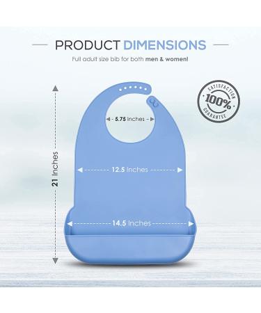 Clever at Home Adult Bibs - Silicone Bibs for Elderly Men and Women in Blue and Gray - Buy Online on GoSupps.com