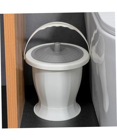Bed Pan Chamber Pot with Lid and Handle Heavy Duty Bed Pan Non-Slip PP Urinal Bottle with Detachable Base Washable Reusable Portable Toilet for Kids Adults White + Grey - Buy Online on GoSupps.com