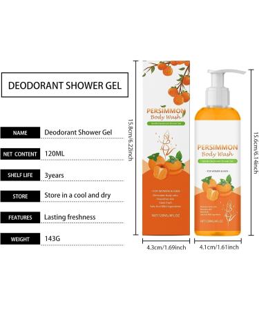  Generisch Khaki shower gel persimmon shower gel refreshing effective deodorizer long-lasting fragrance Suitable for men and women moisturizing gentle makeup remover for all skin types (2) - Buy Online on GoSupps.com