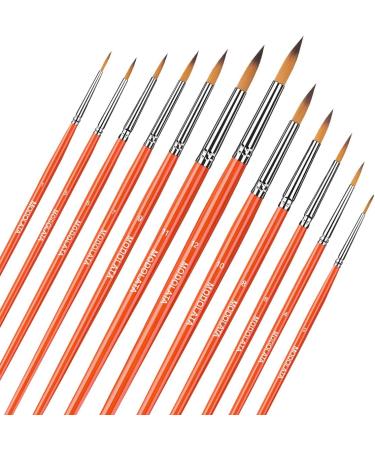 12Pcs Watercolor Paint Brushes Set for Acrylic, Gouache, Oil - Round Pointed Brushes for Artists - Short Handle - Miniature & Model Painting - Buy Online on GoSupps.com