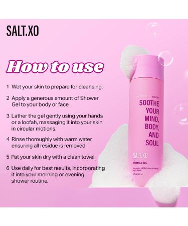 Erotica Shower Gel - Deep Cleansing Body & Face Cleanser | pH Balancing Aromatherapy | Hydrating Libido Boosting Cruelty & Paraben-Free Wash (8 Fl Oz - Buy Online on GoSupps.com