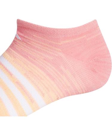 adidas Girl's Superlite Multi Space Dye 6-Pack No Show Socks - Hazy Rose/Blue/White - Large - Buy Online on GoSupps.com