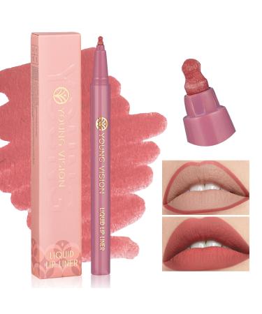 YOUNG VISION Gourd-Shaped Precision Liquid Lipstick & Lipliner - Nude Matte Shades