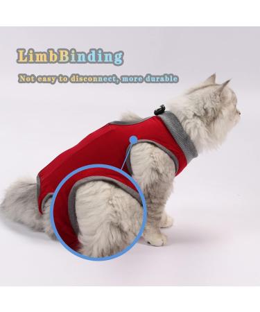 CLLRYBO Katzenbody - After Surgery Recovery Suit for Cats | Red Medium - Pet Medical Surgical Shirt - Buy Online on GoSupps.com