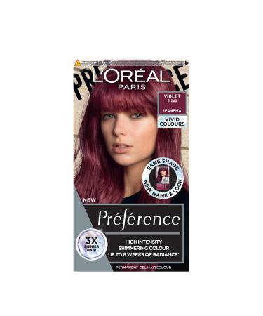 L'Or al Paris Permanent Hair Colour Long-Lasting Shine and Intense Colour For up to 8 Weeks Preference Vivids (Colorista) Violet 5.26 x1 pack 5.26 VIOLET ENG - Buy Online on GoSupps.com