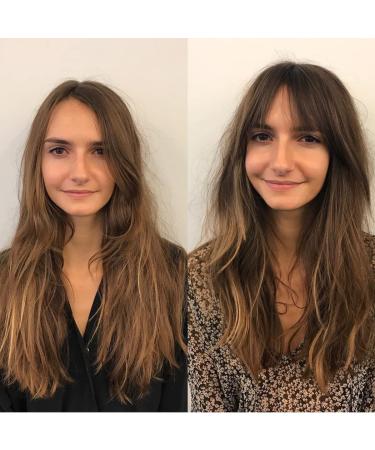 Real Human Hair Clip-in Wispy Bangs with Temples - Brown/Black | Air Bangs Hairpiece for Women - Buy Online on GoSupps.com
