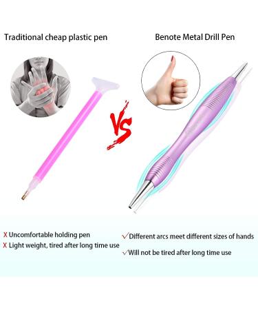 Benote Metal Diamond Art Painting Pen - Ergonomic Screw-In Tip Tool for 5D Diamond Art - Purple - Buy Online on GoSupps.com