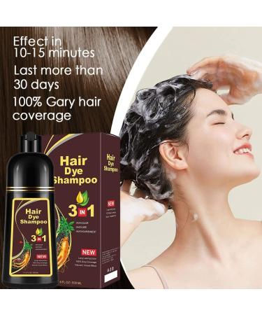 3-in-1 Hair Dye Shampoo for Instant Grey Coverage - Herbal Ingredients for Women & Men - 500mL (Coffee) - Buy Online on GoSupps.com