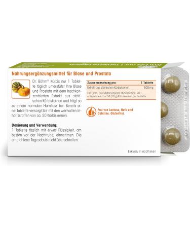 Dr. B hm Pumpkin Supplement - 30 Tablets for Prostate Health & Urine Flow - 1 Tablet Daily - Buy Online on GoSupps.com