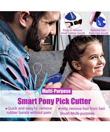 79style Hair Elastic Set with 1000 Clear Rubber Bands, Cutter, Teasing Brush, Comb, Edge Brush, Clips, Topsy Tail Tool - for Toddlers and Braiding - Buy Online on GoSupps.com