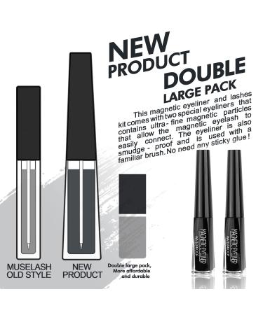 Magnetic Eyelashes with Eyeliner Kit - 5 Pairs Natural False Lashes, Waterproof Magnetic Eyeliners, Strong Hold, Reusable - No Glue Needed - Buy Online on GoSupps.com