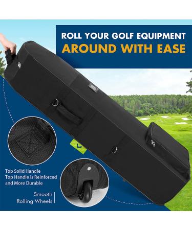 DAREKUKU Padded Golf Travel Bag with Wheels | 900D Heavy Duty Oxford | Soft-Sided Foldable Club Cover for Airlines | Black - Buy Online on GoSupps.com