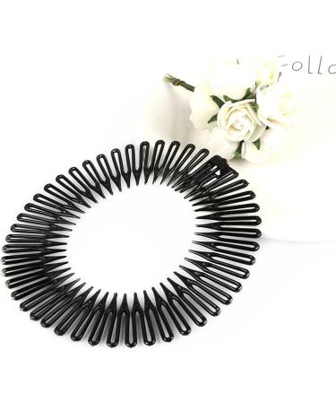Comb Headband 4 Pieces Full Circular Stretch Comb Headband Flexible Zig Zag Headband Flexi Comb Headband Zigzag Hairband Plastic 90s Headband Zig Zag Hair Band for Women and Girls - Buy Online on GoSupps.com