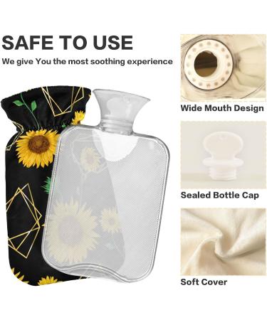 Golden Sunflower Watercolor Heat Bottles | 2L Hot Water Bag for Pain Relief | Ideal for Children & Adults - Buy Online on GoSupps.com