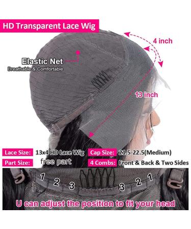 20 Inch Water Wave HD Transparent Lace Front Wig | Wet & Curly Brazilian Remy Human Hair | Pre Plucked with Baby Hair | Natural Color - Buy Online on GoSupps.com