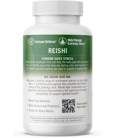 Om Mushroom Reishi Capsules - 90 Count Superfood Supplement for Stress & Immune Support - Buy Online on GoSupps.com