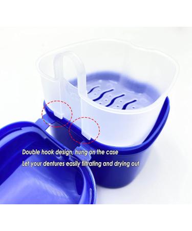 Hrasy Denture Bath Case Set - 2 Piece Soaking Container & Brushes for Effective Tooth Cleaning | International Shipping Available - Buy Online on GoSupps.com