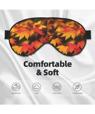 Sleep Mask Eye for Women & Men - Reusable Soft Blackout Eye Masks for Better Sleep | Travel & Camping Essentials | Unique Gifts - Red Maple Leaves Design - Buy Online on GoSupps.com