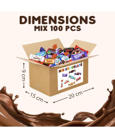 CHOCOLATE MIX | Assortment of 100 Mini Chocolates Kinder Celebrations Milka Daim | Over 760g of individually wrapped Treats to share - Buy Online on GoSupps.com