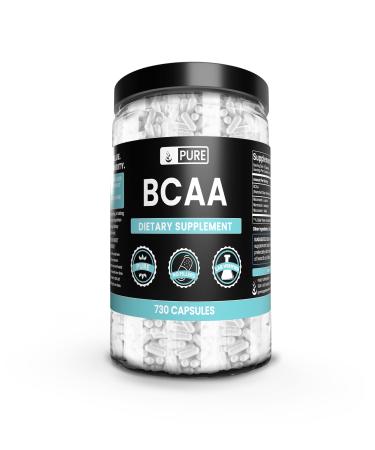 Pure Original Ingredients BCAA (730 Capsules) No Magnesium Or Rice Fillers Always Pure Lab Verified