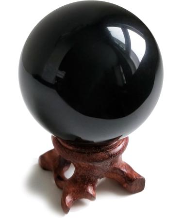 Mina Heal Black Obsidian Crystal Balls - Feng Shui Meditation Healing & Home Decor | 50mm Magical Sphere - Buy Online on GoSupps.com