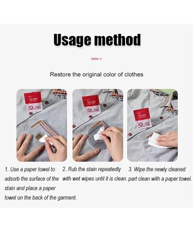 Stain Removal Wet Wipes Clothes Oil Stain Remover Emergency Stain Rescue Stain Remover Instant Stain Wipes for Clothes and Fabric Carpet 3 - Buy Online on GoSupps.com