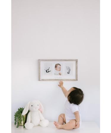 Pearhead Babyprints Rustic Wood Frame - Nursery Decor Keepsake with Baby Handprint and Footprint - Distressed Wood Design - Buy Online on GoSupps.com