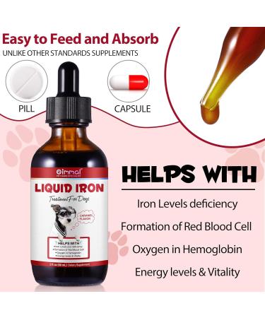 Fer Liquide pour Chien - Compl ment Alimentaire Contre l'An mie et la Fatigue - Complexe de Fer Polysaccharid Haute Absorption - Saveur Caramel - Doux pour l'Estomac - 60ml - Buy Online on GoSupps.com