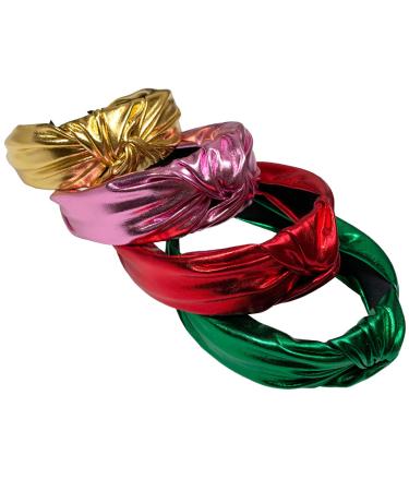 Glitter Knotted Headbands 4 Pack - Vintage Metallic Hair Bands for Women and Girls - Buy Online on GoSupps.com
