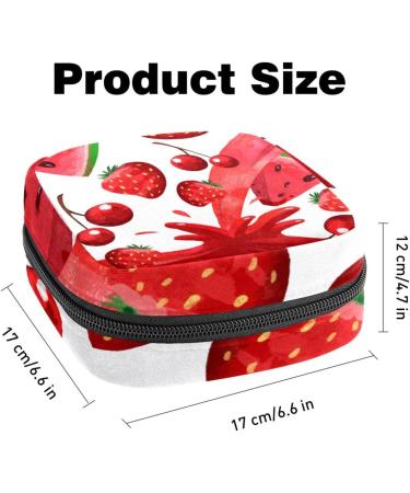 Multicolored Portable Storage Bags for Women's Bandages & Menstrual Products - Cherry Berry Watercolor Style - Buy Online on GoSupps.com