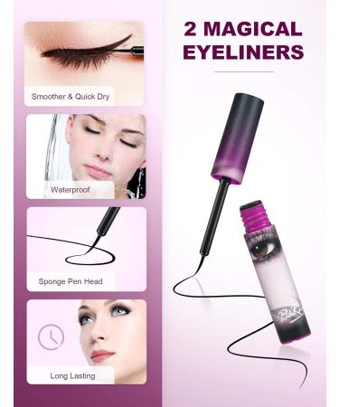 Magnetic Eyelashes with Eyeliner 6-Pair Long Lasting Magnetic Lashes Reusable 2 Tubes of Magnetic Eyeliner No Glue Needed Eye Lashes with Scissors Tweezers & Mirror Case - Buy Online on GoSupps.com