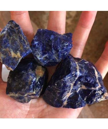 Natural Crystal Rough 50g Natural Clear Quartz Crystal Rock Chips Specimen Collection Natural Mixing Fish Tank (Color : Sodalite Size : 2-4 cm)