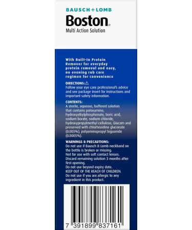 Boston Simplus Multi-Action Solution 120ml Contact Lens Solution for Rigid Gas Permeable Contact Lenses - Clean Disinfect & Condition with Contact Lens Case - Buy Online on GoSupps.com