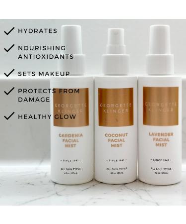 Georgette Klinger Facial Mist Trio - Hydrating Face Spray Gift Set for Dewy Glow Makeup Setting & Pillow | Nourishing Coconut Soothing Lavender Invigorating Gardenia - 4.2 oz Each - Buy Online on GoSupps.com