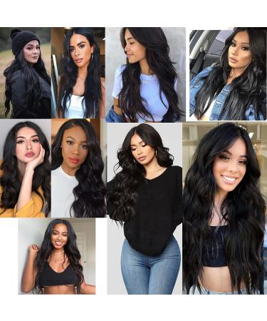 Atayou Long Black Wig for Women | 24-Inch Lace Front Heat-Resistant Wig with Small Pointed Middle Part - Buy Online on GoSupps.com
