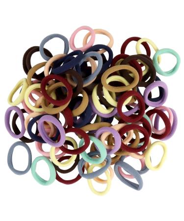 EnixwH 100 Pieces Elastic Hair Ties Girl's Hair Elastic Mini Colorful Ponytail Ties Multicoloured Hair Bands for Girls for Women Men and Children