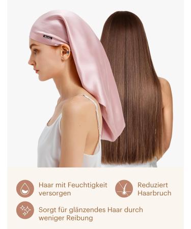Lilysilk 100% Mulberry Silk Hair Hood - 19 Momme Sleeping Cap for Curly Hair - Peach Pink Night Hat for Women - Buy Online on GoSupps.com