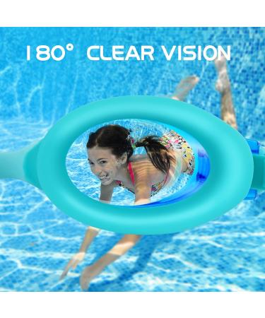 Children's Swimming Glasses | Dive Goggles for Boys & Girls | UV Protection & Leak-proof Design | Waterproof Set with Earplugs & Nasal Clip - Blue - Buy Online on GoSupps.com