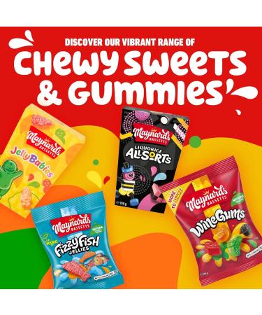 Maynards Bassetts Jelly Babies Bursting with Fruity Flavours Soft and Chewy Texture Sharing Pack 350g (Pack of 3) - Buy Online on GoSupps.com