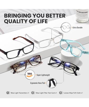 Gaoye 5-Pack Reading Glasses Blue Light Blocking Spring Hinge Readers for Women Men Anti Glare Filter Lightweight Eyeglasses A1-5 Pack Mix Color 2.0 x - Buy Online on GoSupps.com