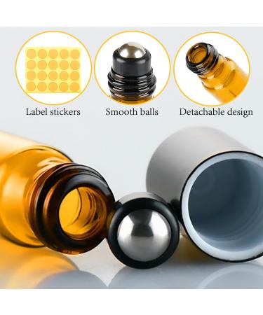 DALAETUS 28 Pcs Amber Roller Bottles Set 10ml Roll on with Spring-Pipettes Droppers Stickers Bottle Openers Essential Oils Bottles Glass for Fragrance Aromatherapy - Buy Online on GoSupps.com