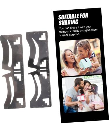 KALLORY 2pcs Stickers Glass Ashtray Eyebrow Drawing Tool Eyebrow Guide Stencil Sticky Ruler European Style - Buy Online on GoSupps.com