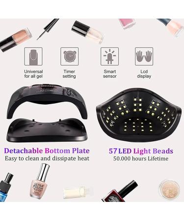 MainPi 256W UV LED Nail Lamp - Professional Nail Dryer with 57 Lamp Beads, 4 Timers, Auto Sensor, LCD Display - Fast Gel Polish Curing (Black) - Buy Online on GoSupps.com