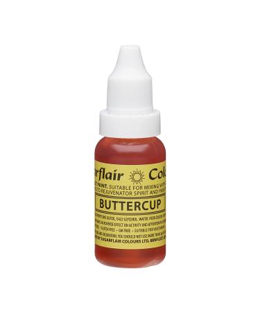 Sugarflair Buttercup Liquid Food Colouring Droplet For Colouring Royal Icing Sugarpaste Buttercream Sugarpaste Also For Painting & Can Be Used With An Airbrush - 14ml
